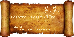 Hatschek Feliciána névjegykártya